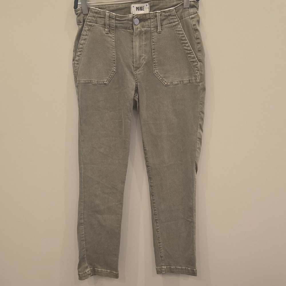 PAIGE Olive Slim High-Rise Mayslie Jeans Size 25